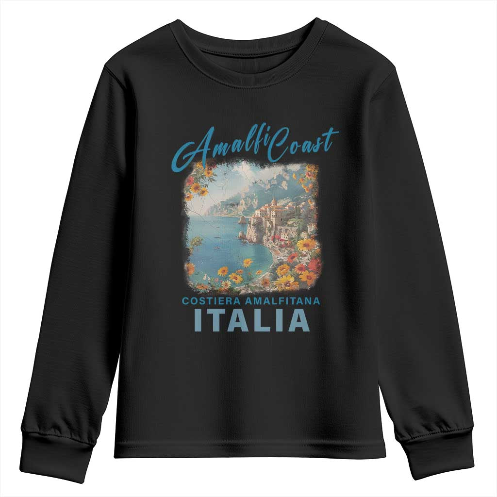 Italy Trip Youth Sweatshirt Amalfi Coast Beautiful Beach TS09 Black Print Your Wear