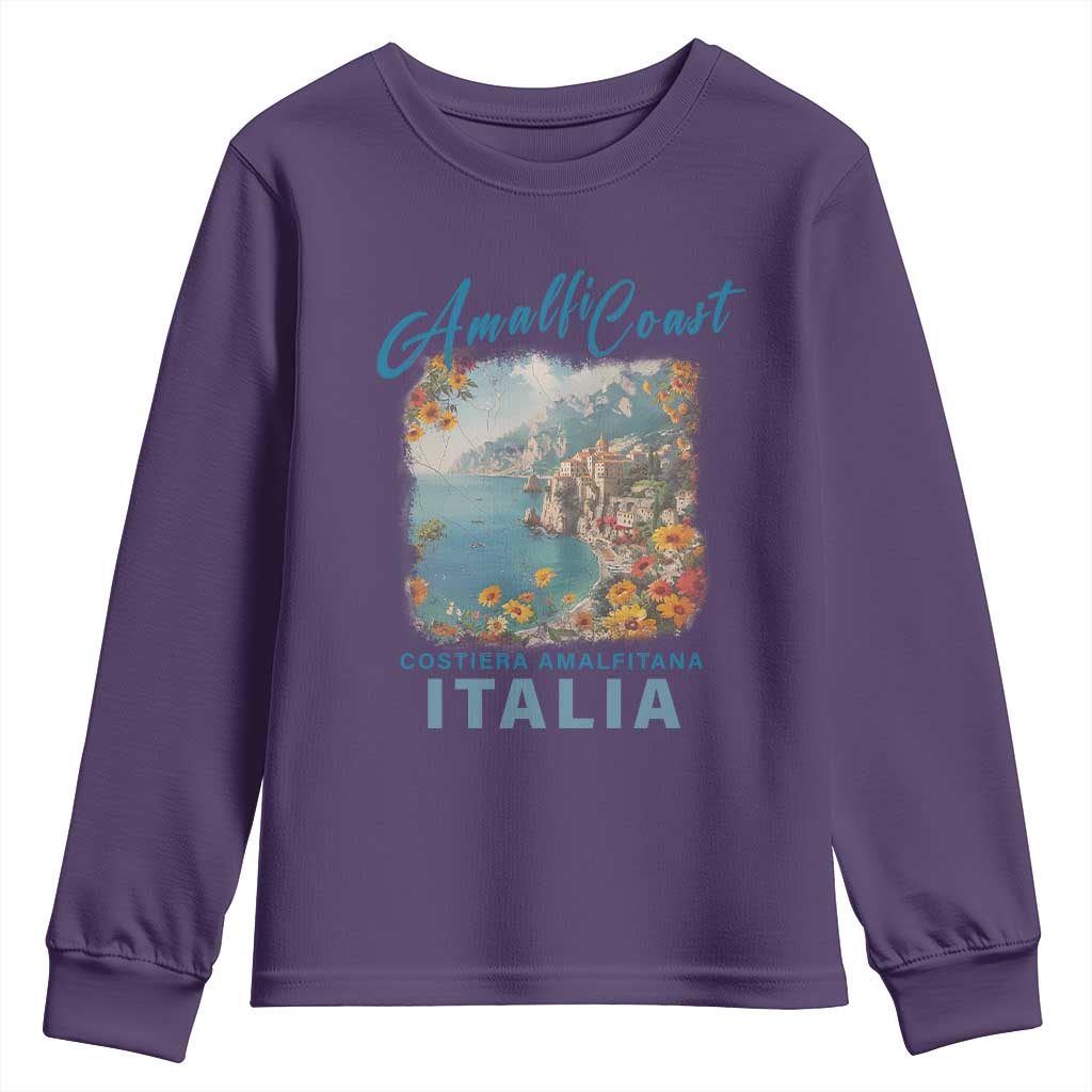Italy Trip Youth Sweatshirt Amalfi Coast Beautiful Beach TS09 Purple Print Your Wear