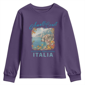 Italy Trip Youth Sweatshirt Amalfi Coast Beautiful Beach TS09 Purple Print Your Wear