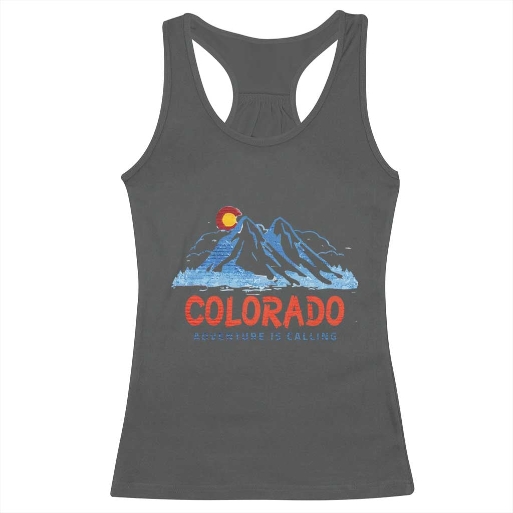 Colorado Racerback Tank Top Adventure Is Calling Nature Lover Outdoor Activities TS09 Dark Heather Print Your Wear