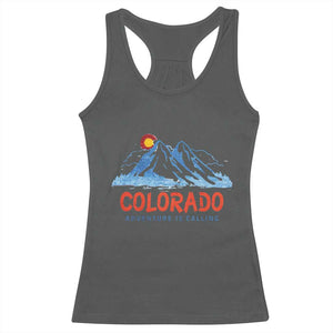 Colorado Racerback Tank Top Adventure Is Calling Nature Lover Outdoor Activities TS09 Dark Heather Print Your Wear