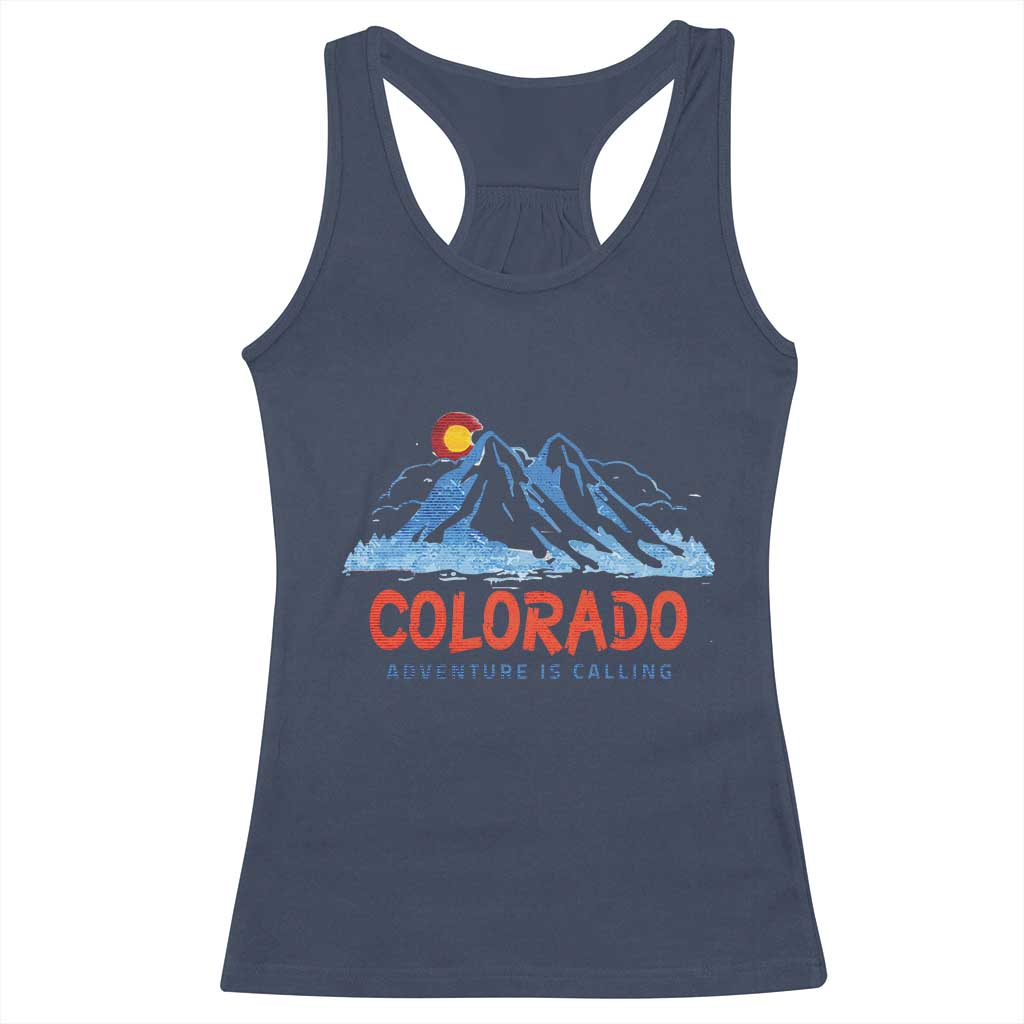 Colorado Racerback Tank Top Adventure Is Calling Nature Lover Outdoor Activities TS09 Navy Print Your Wear