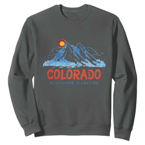 Colorado Sweatshirt Adventure Is Calling Nature Lover Outdoor Activities TS09 Dark Heather Print Your Wear