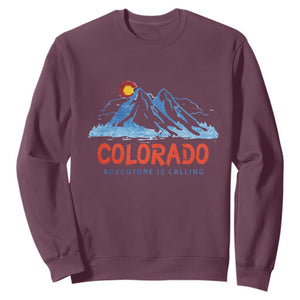 Colorado Sweatshirt Adventure Is Calling Nature Lover Outdoor Activities TS09 Maroon Print Your Wear