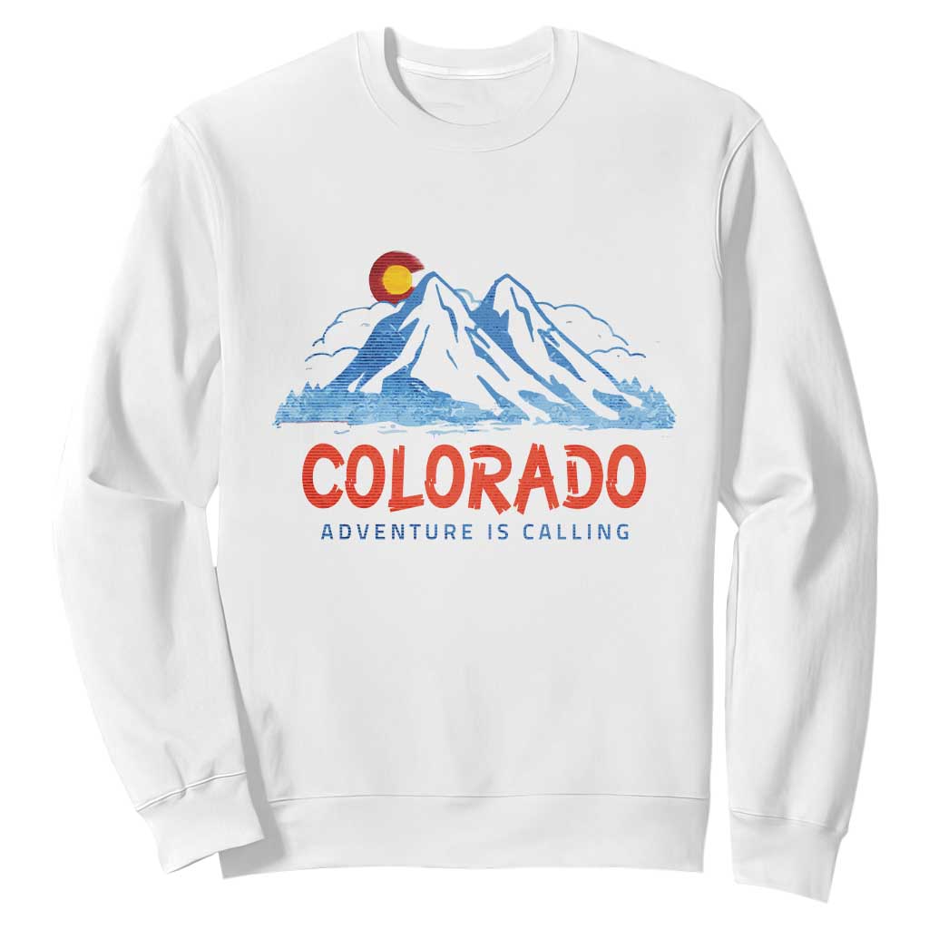 Colorado Sweatshirt Adventure Is Calling Nature Lover Outdoor Activities TS09 White Print Your Wear