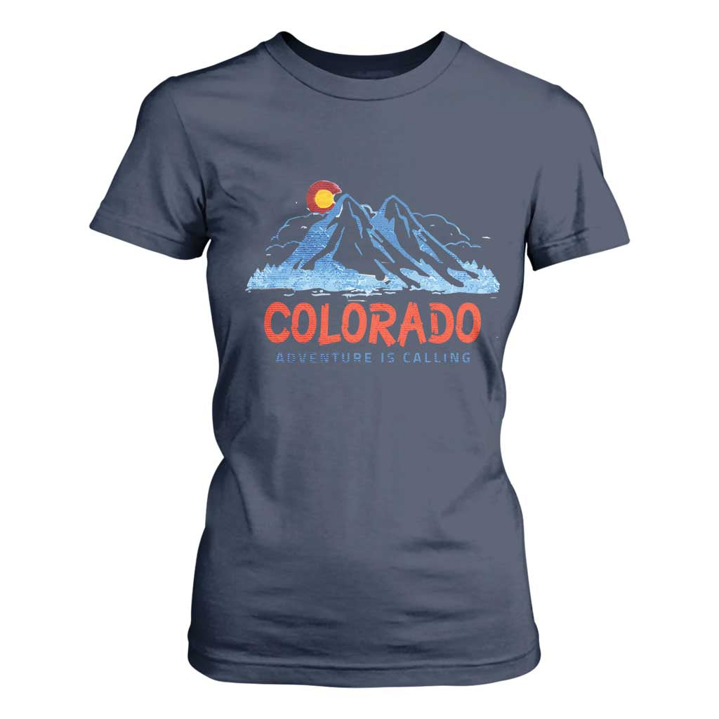 Colorado T Shirt For Women Adventure Is Calling Nature Lover Outdoor Activities TS09 Navy Print Your Wear
