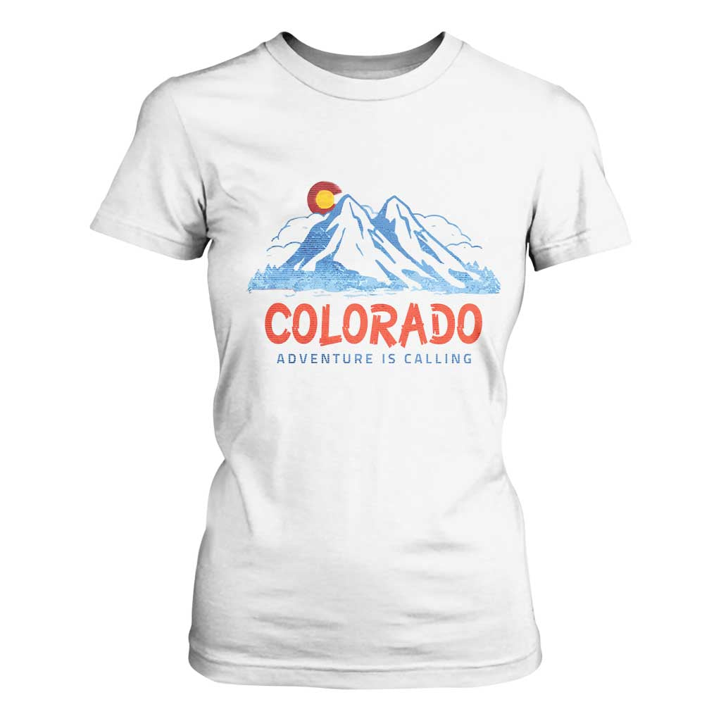 Colorado T Shirt For Women Adventure Is Calling Nature Lover Outdoor Activities TS09 White Print Your Wear