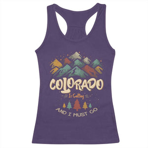 Colorado Is Calling And I Must Go Racerback Tank Top Nature Lover Outdoor Activities TS09 Purple Print Your Wear