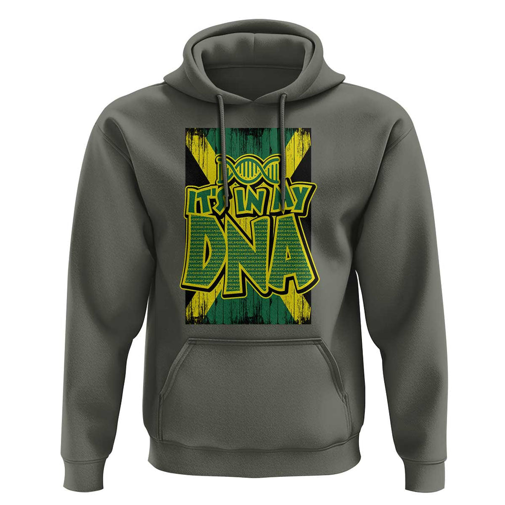 Jamaican Pride Hoodie Jamaica It's In My DNA TS09 Military Green Print Your Wear