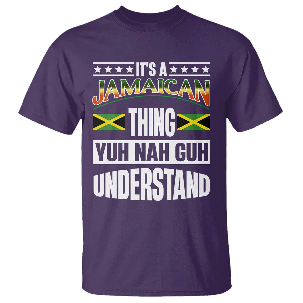 Jamaica Pride T Shirt It's A Jamaican Thing Yuh Nah Guh Understand TS09 Purple Print Your Wear