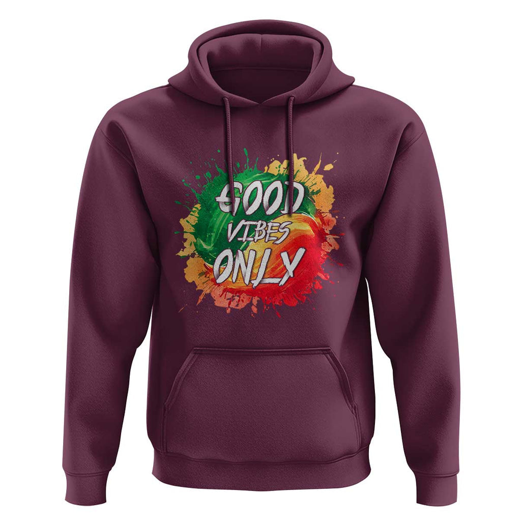 Good Vibes Only Rasta Reggae Jamaica Hoodie TS09 Maroon Print Your Wear