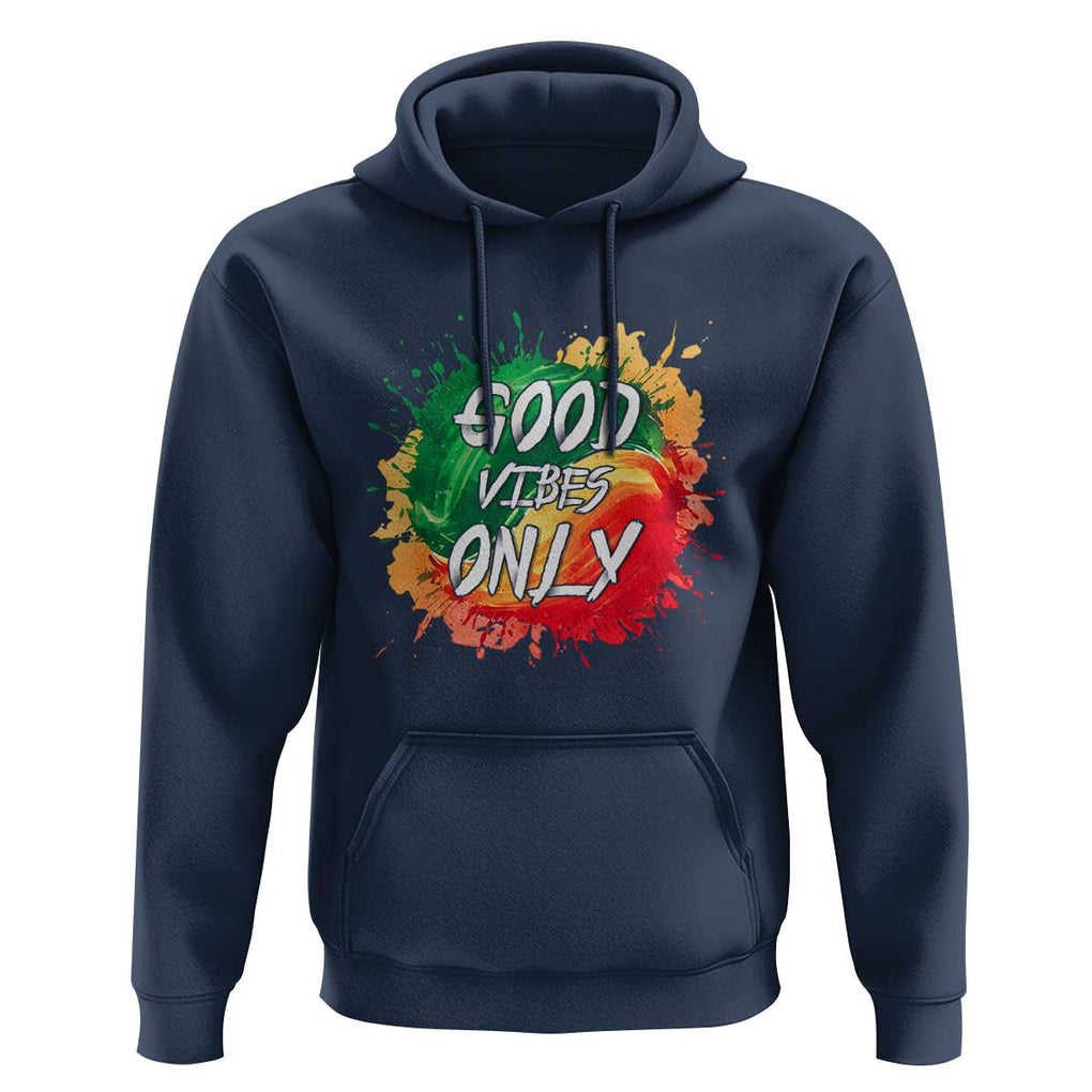 Good Vibes Only Rasta Reggae Jamaica Hoodie TS09 Navy Print Your Wear