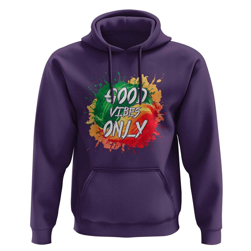 Good Vibes Only Rasta Reggae Jamaica Hoodie TS09 Purple Print Your Wear