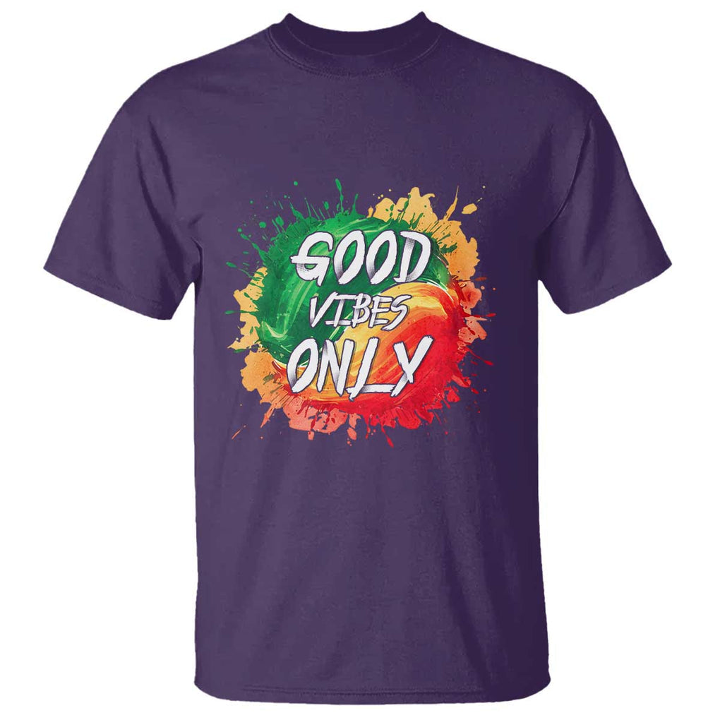 Good Vibes Only Rasta Reggae Jamaica T Shirt TS09 Purple Print Your Wear