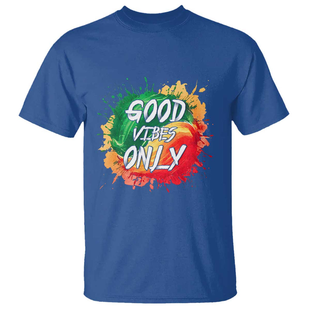 Good Vibes Only Rasta Reggae Jamaica T Shirt TS09 Royal Blue Print Your Wear