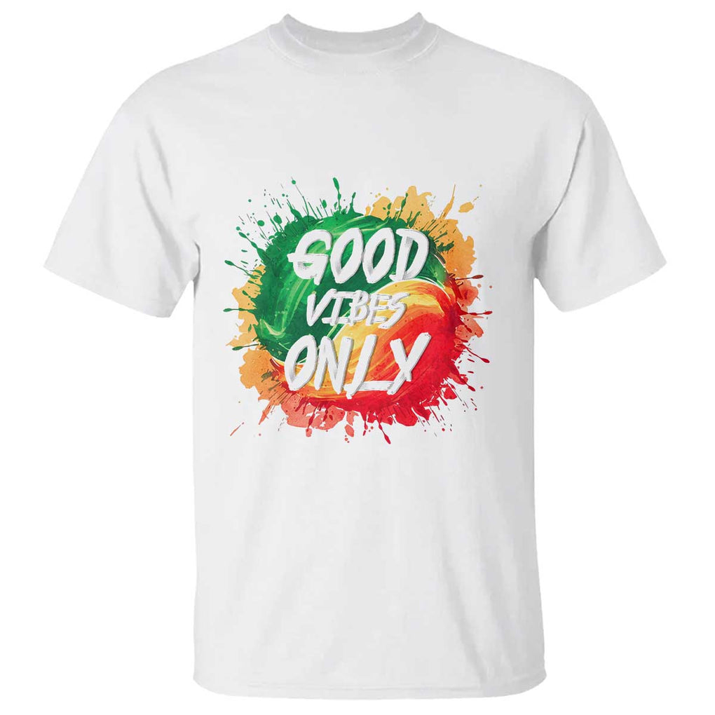 Good Vibes Only Rasta Reggae Jamaica T Shirt TS09 White Print Your Wear