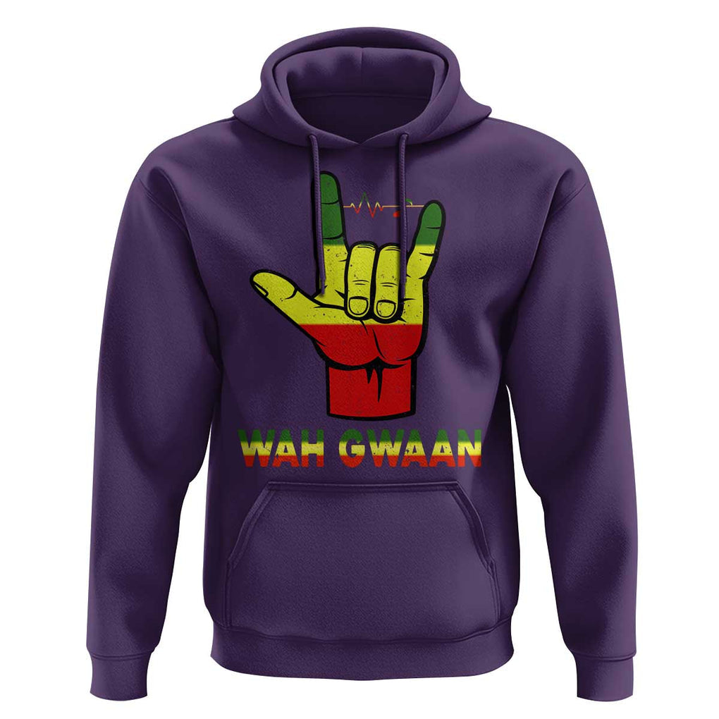 Reggae Lover Hoodie Wah Gwaan Jamaica jamaican TS09 Purple Print Your Wear