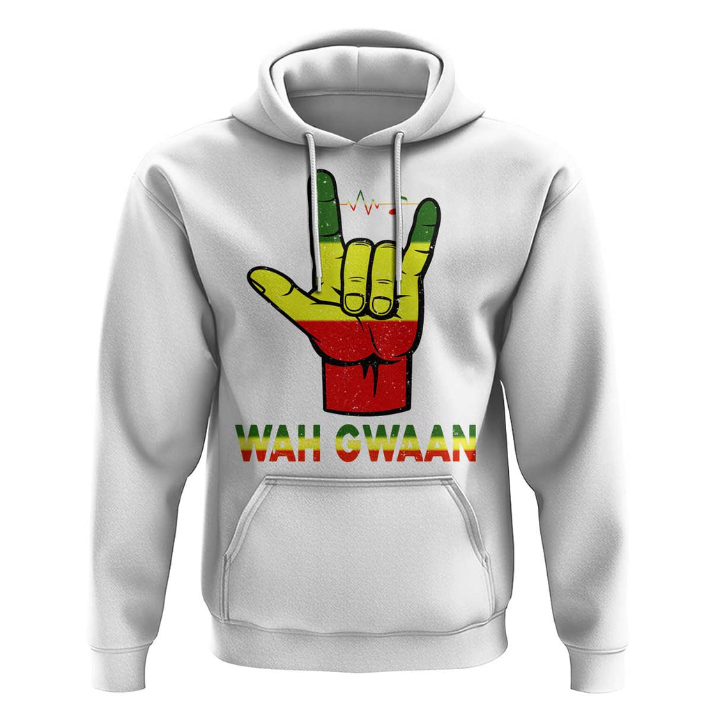 Reggae Lover Hoodie Wah Gwaan Jamaica jamaican TS09 White Print Your Wear