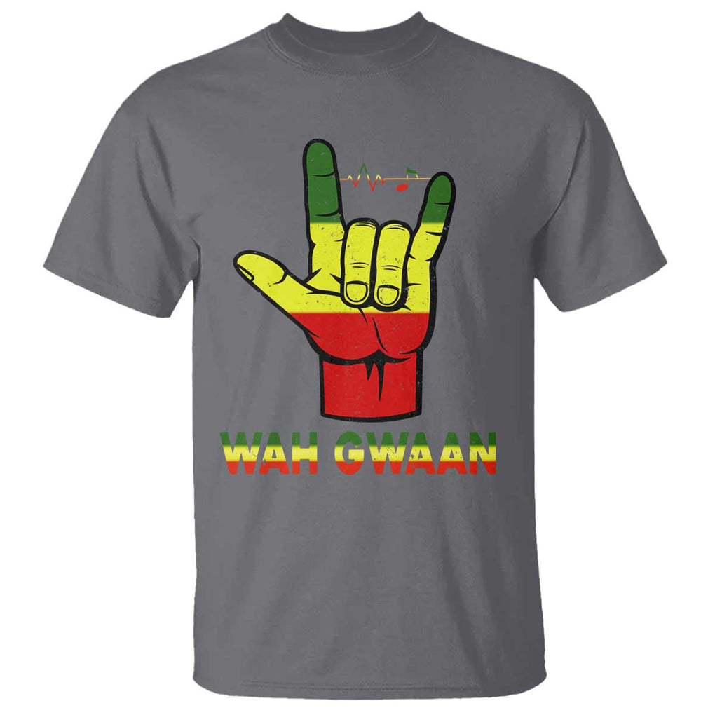 Reggae Lover T Shirt Wah Gwaan Jamaica jamaican TS09 Charcoal Print Your Wear