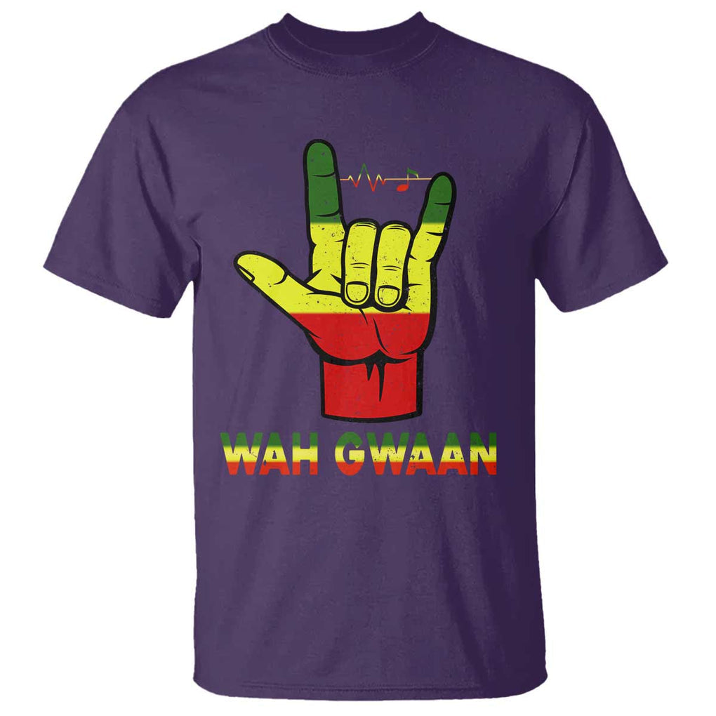 Reggae Lover T Shirt Wah Gwaan Jamaica jamaican TS09 Purple Print Your Wear