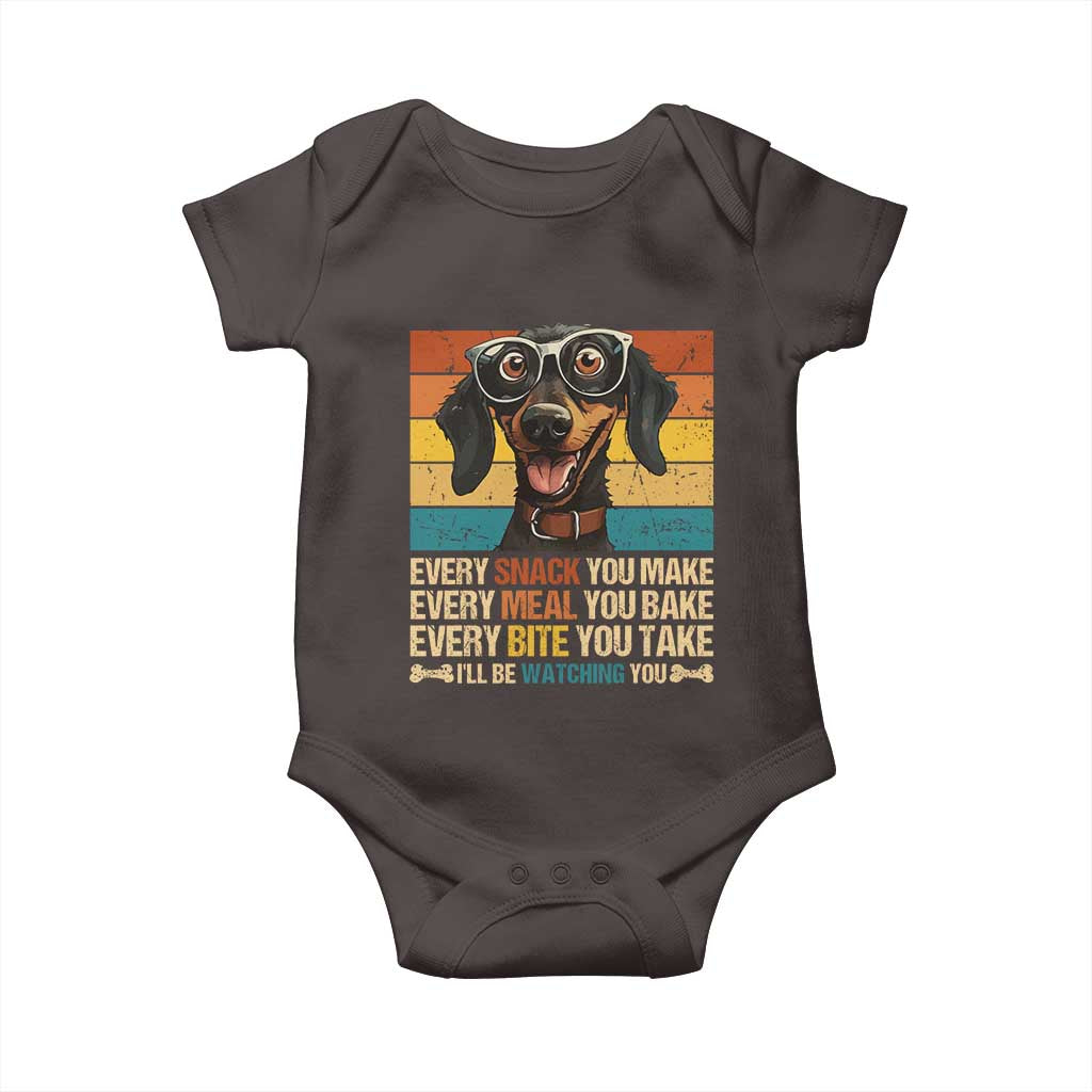 Funny Dog Lover Baby Onesie I'll Be Watching You TS09 Dark Chocolate Print Your Wear