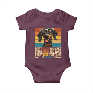 Funny Dog Lover Baby Onesie I'll Be Watching You TS09 Maroon Print Your Wear