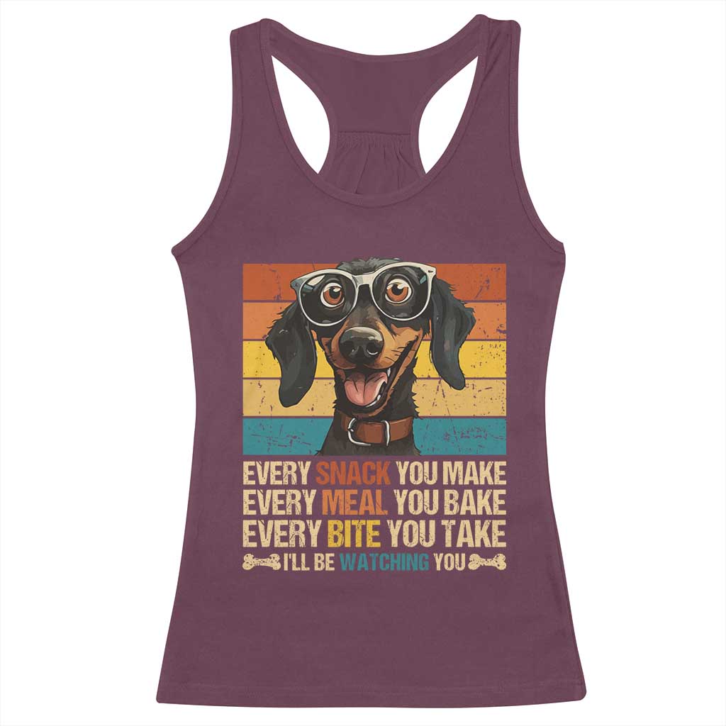 Funny Dog Lover Racerback Tank Top I'll Be Watching You TS09 Maroon Print Your Wear