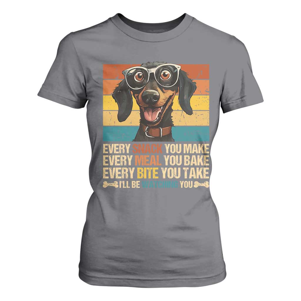 Funny Dog Lover T Shirt For Women I'll Be Watching You TS09 Charcoal Print Your Wear