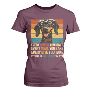 Funny Dog Lover T Shirt For Women I'll Be Watching You TS09 Maroon Print Your Wear