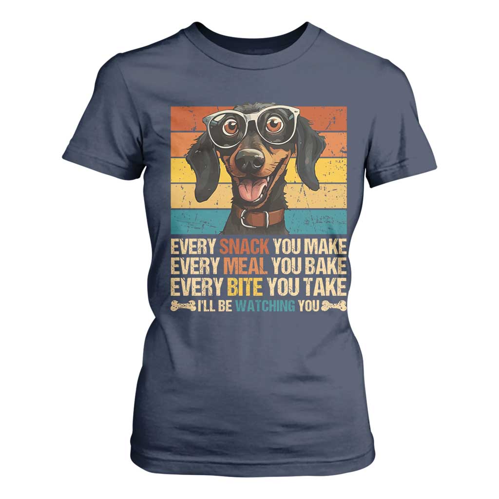 Funny Dog Lover T Shirt For Women I'll Be Watching You TS09 Navy Print Your Wear