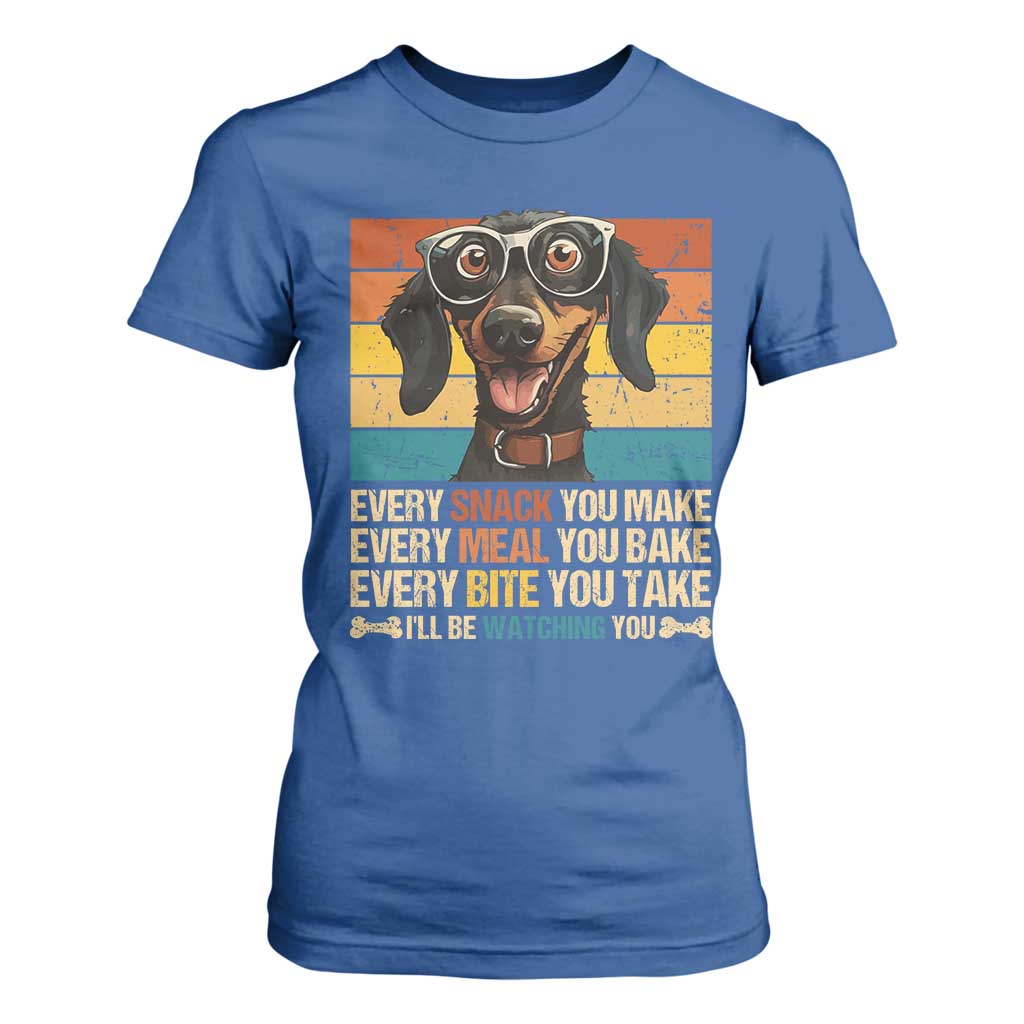 Funny Dog Lover T Shirt For Women I'll Be Watching You TS09 Royal Blue Print Your Wear