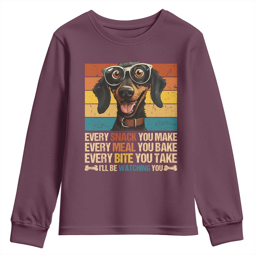 Funny Dog Lover Youth Sweatshirt I'll Be Watching You TS09 Maroon Print Your Wear