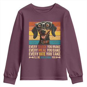 Funny Dog Lover Youth Sweatshirt I'll Be Watching You TS09 Maroon Print Your Wear