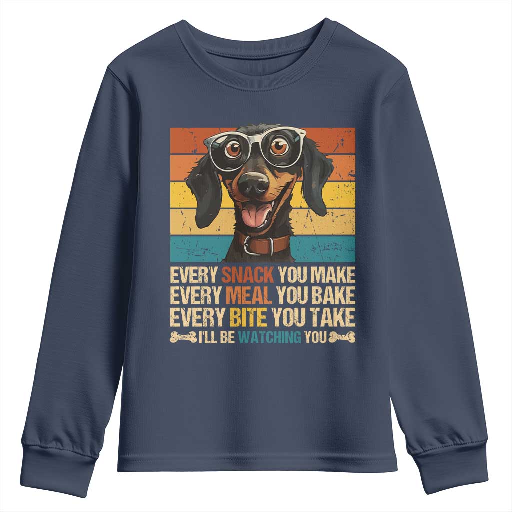 Funny Dog Lover Youth Sweatshirt I'll Be Watching You TS09 Navy Print Your Wear