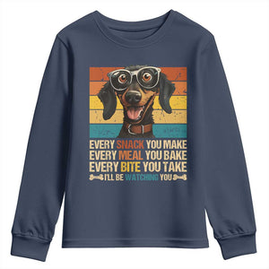 Funny Dog Lover Youth Sweatshirt I'll Be Watching You TS09 Navy Print Your Wear