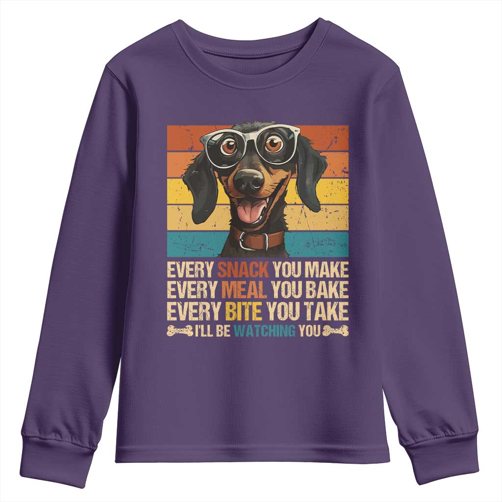 Funny Dog Lover Youth Sweatshirt I'll Be Watching You TS09 Purple Print Your Wear