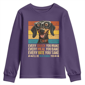 Funny Dog Lover Youth Sweatshirt I'll Be Watching You TS09 Purple Print Your Wear