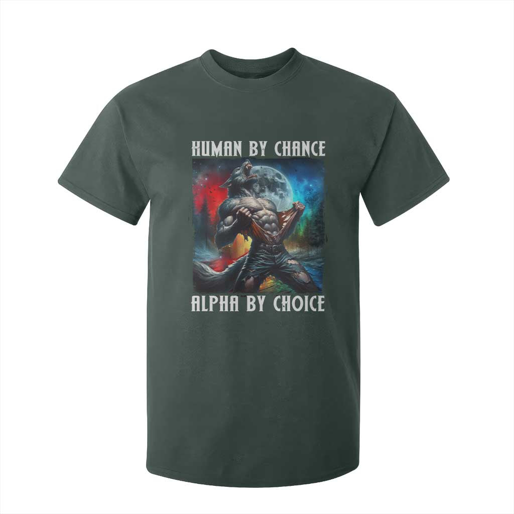 Alpha Wolf T Shirt For Kid Human By Chance Alpha By Choice TS09 Dark Forest Green Print Your Wear