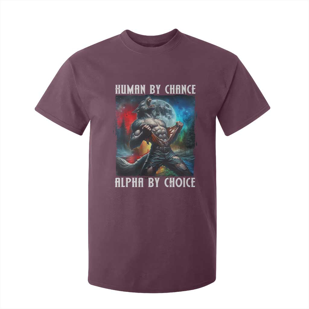 Alpha Wolf T Shirt For Kid Human By Chance Alpha By Choice TS09 Maroon Print Your Wear