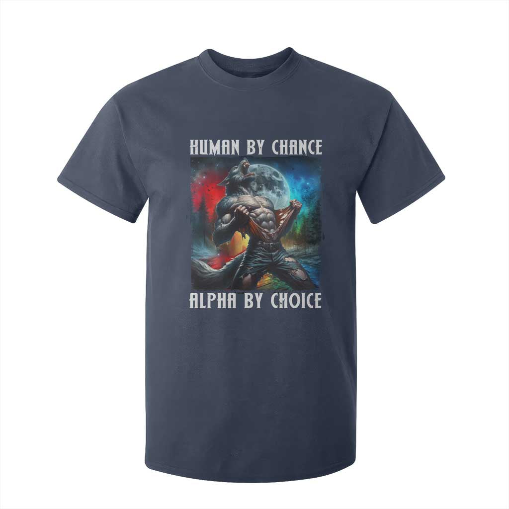 Alpha Wolf T Shirt For Kid Human By Chance Alpha By Choice TS09 Navy Print Your Wear