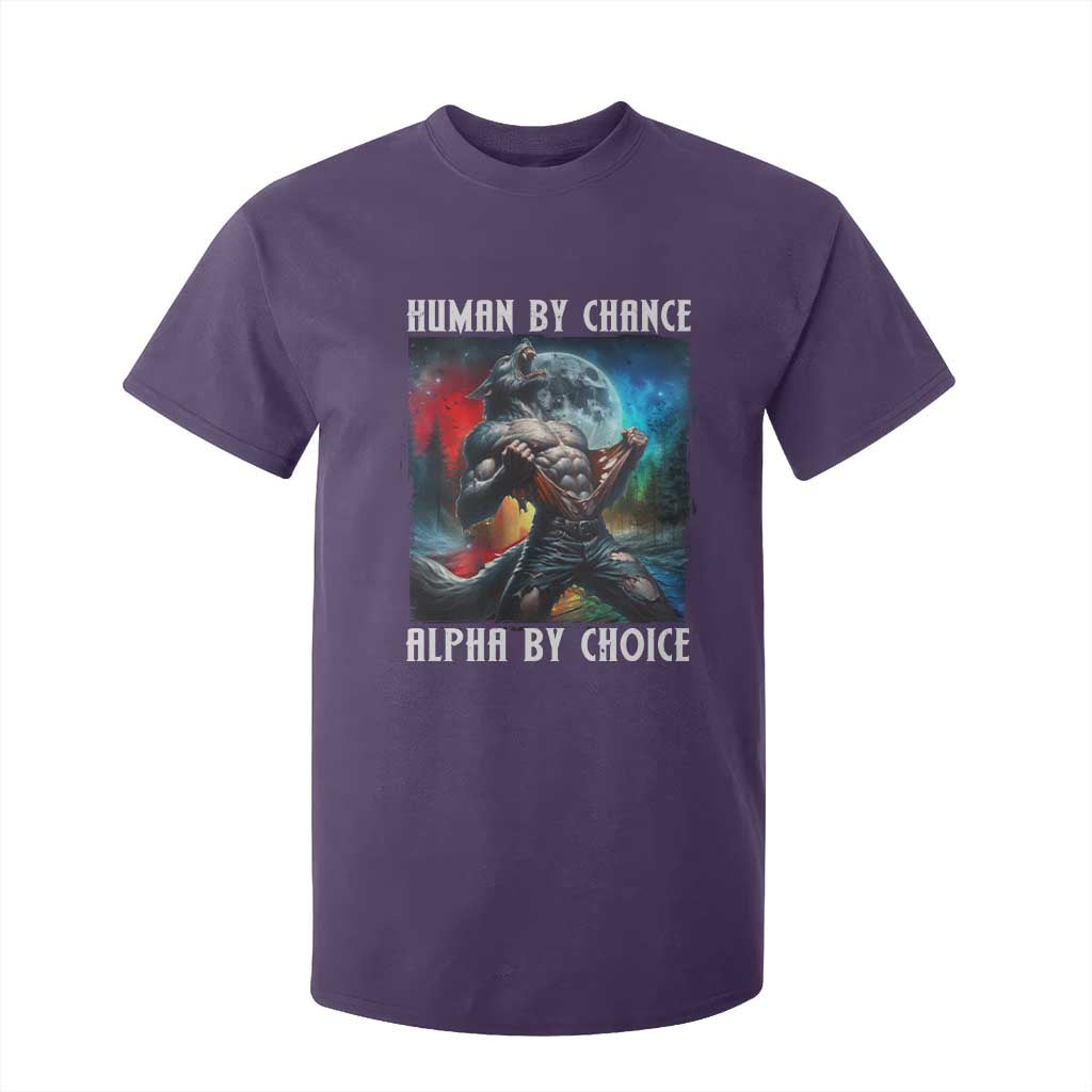 Alpha Wolf T Shirt For Kid Human By Chance Alpha By Choice TS09 Purple Print Your Wear
