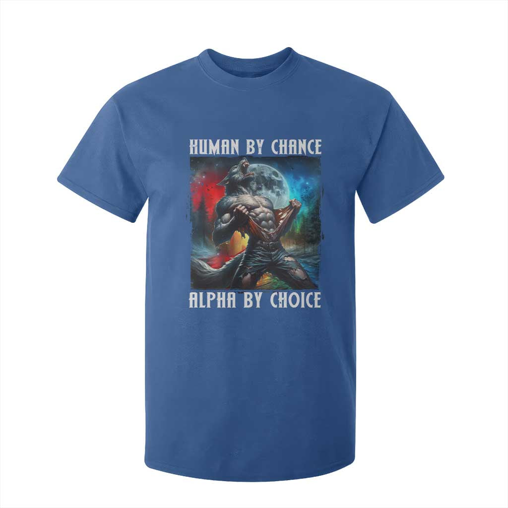 Alpha Wolf T Shirt For Kid Human By Chance Alpha By Choice TS09 Royal Blue Print Your Wear