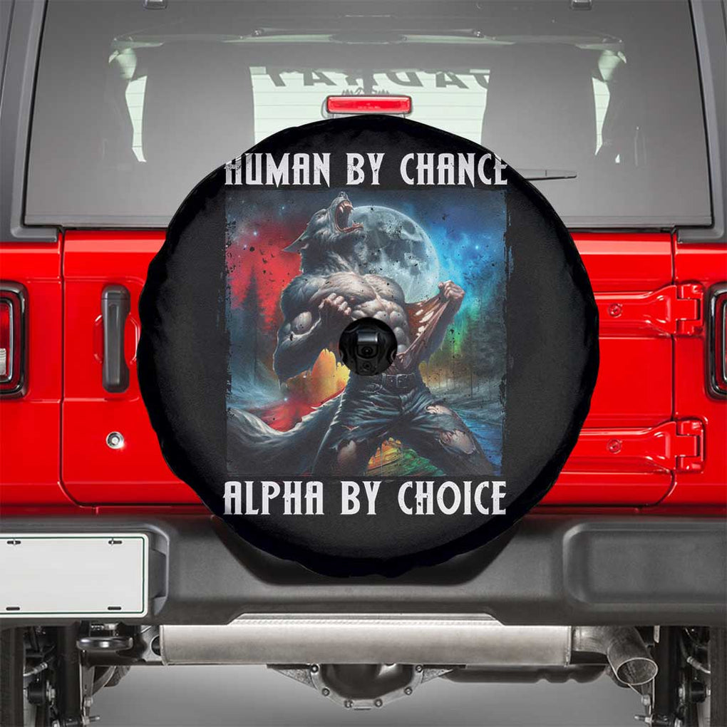 Alpha Wolf Spare Tire Cover Human By Chance Alpha By Choice TS09 Black Print Your Wear