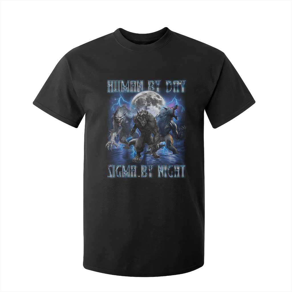 Alpha Wolf T Shirt For Kid Human By Day Sigma By Night TS09 Black Print Your Wear