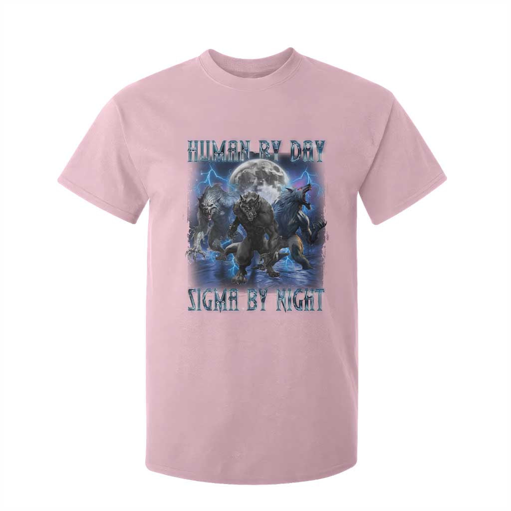 Alpha Wolf T Shirt For Kid Human By Day Sigma By Night TS09 Light Pink Print Your Wear
