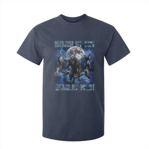 Alpha Wolf T Shirt For Kid Human By Day Sigma By Night TS09 Navy Print Your Wear