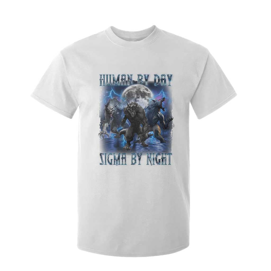 Alpha Wolf T Shirt For Kid Human By Day Sigma By Night TS09 White Print Your Wear