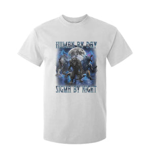 Alpha Wolf T Shirt For Kid Human By Day Sigma By Night TS09 White Print Your Wear