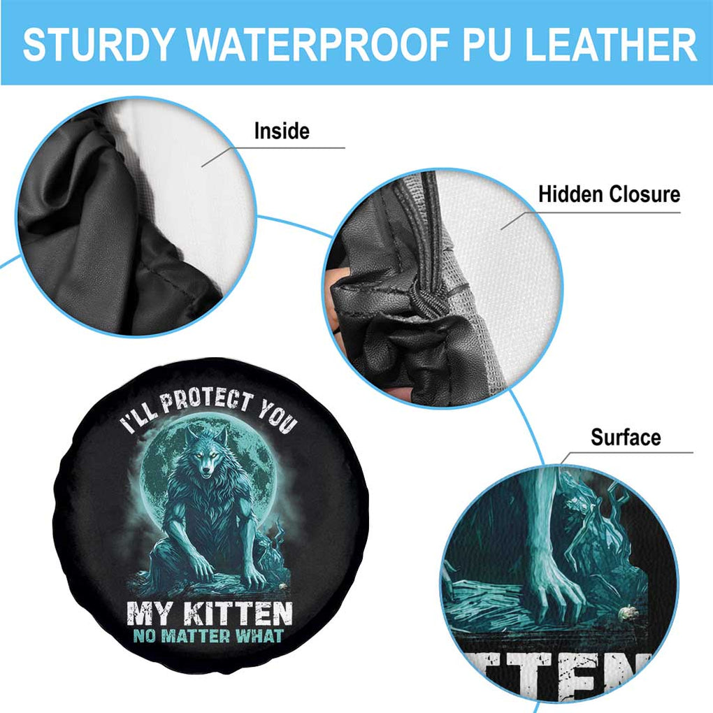 Funny Alpha Wolf Spare Tire Cover I'll Protect You Kitten No Matter What TS09 Print Your Wear