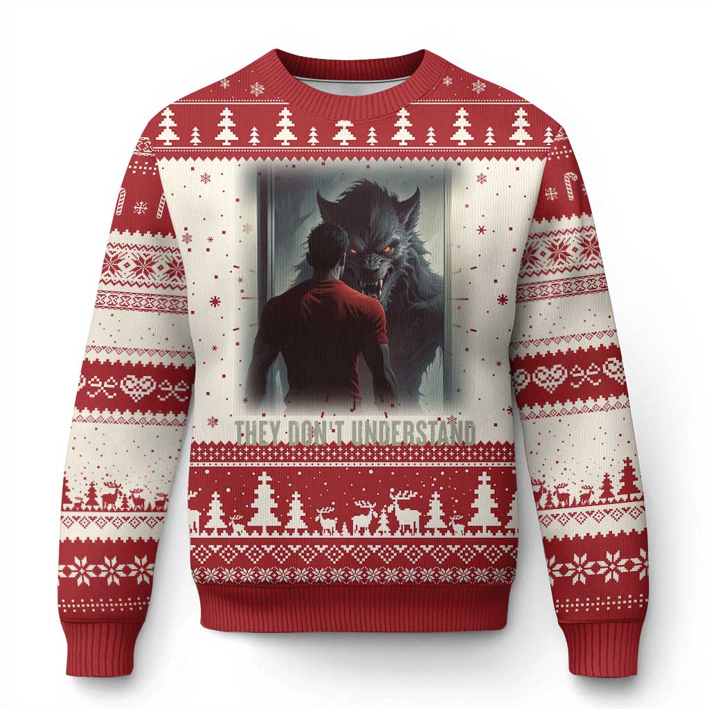 Alpha Wolf They Don't Understand Ugly Christmas Sweater TS09 Red Print Your Wear